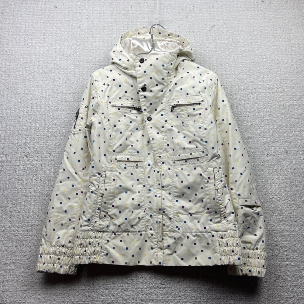 Y2K Burton Jacket Women's M Dryride Hooded Snowboard Ski Coat Party Confetti AOP